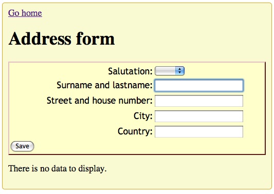 The generated form